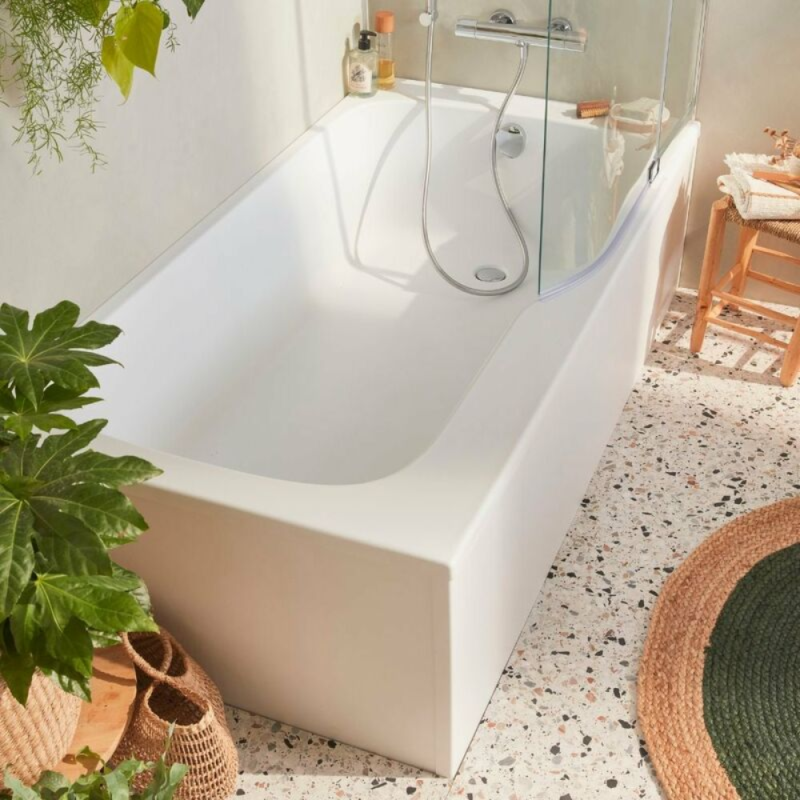JACOB DELAFON Tablier frontal pour baignoire rectangulaire 180 x 90 x 60 cm installation angle Blanc - 6