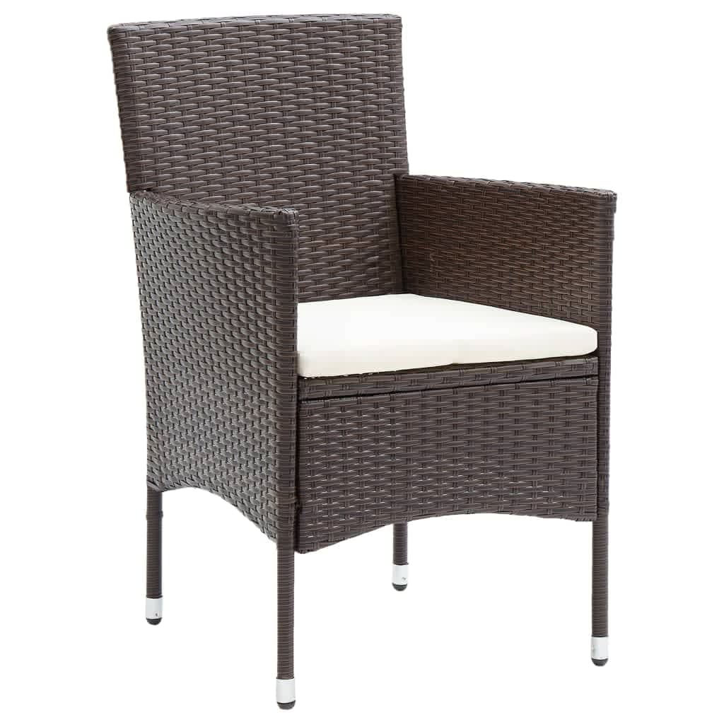Maison Exclusive - Set Pranzo da Giardino 9 pz con Cuscini in Polyrattan Marrone - 4