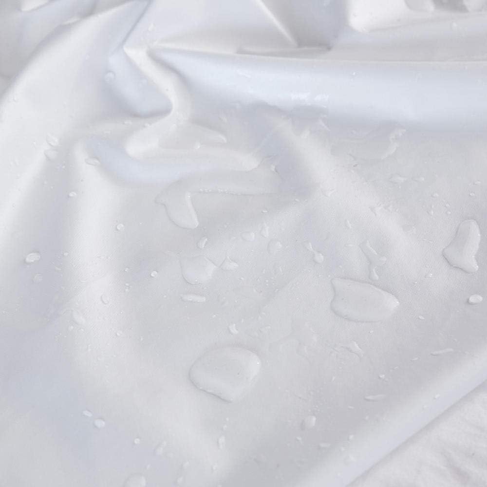 Drap housse imperméable pour hôtel et maison, protège-matelas anti-urine, uni blanc brossé, 140*200+30cm - 3