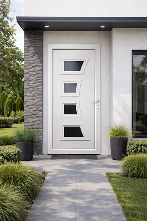 Portoncino d'ingresso in pvc 10007 L 90 x H 210 cm antracite