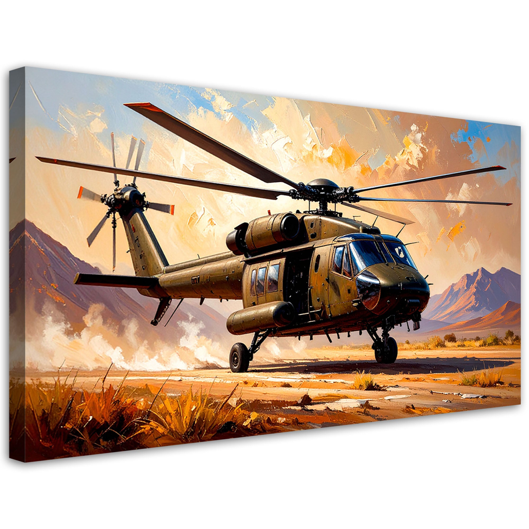 Obraz nowoczesny do salonu biura gabinetu, Helikopter 80x40