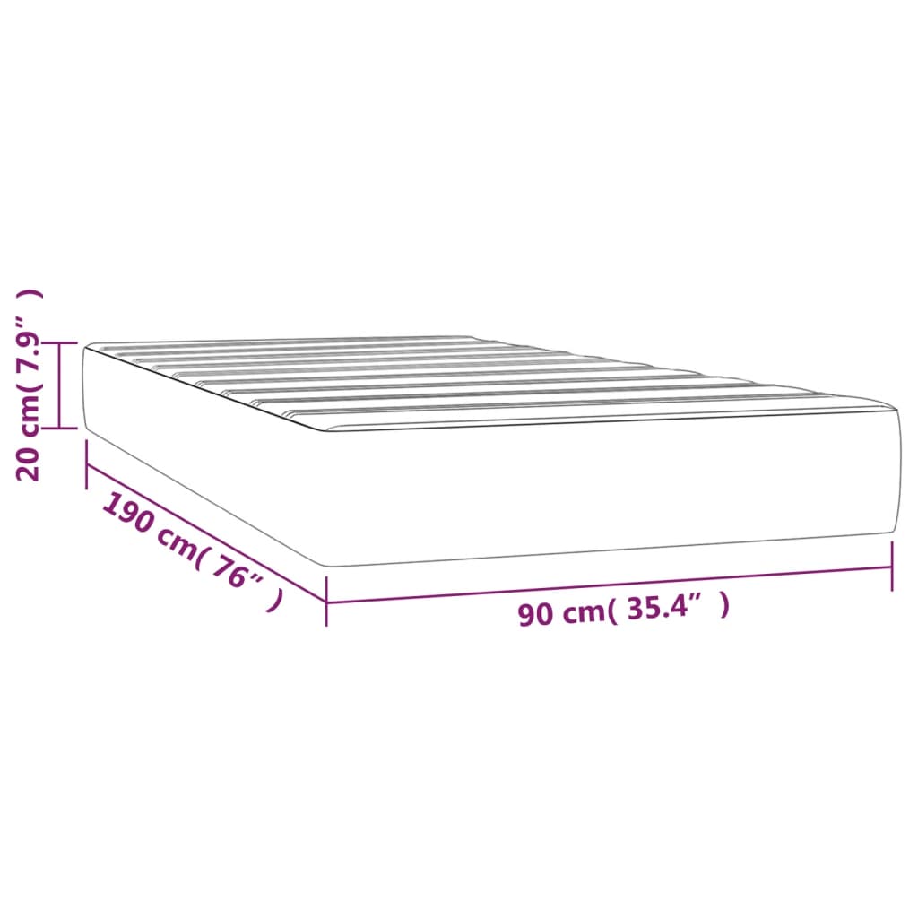 Maison Exclusive - Matelas de lit à ressorts ensachés Crème 90x190x20 cm Tissu - 7