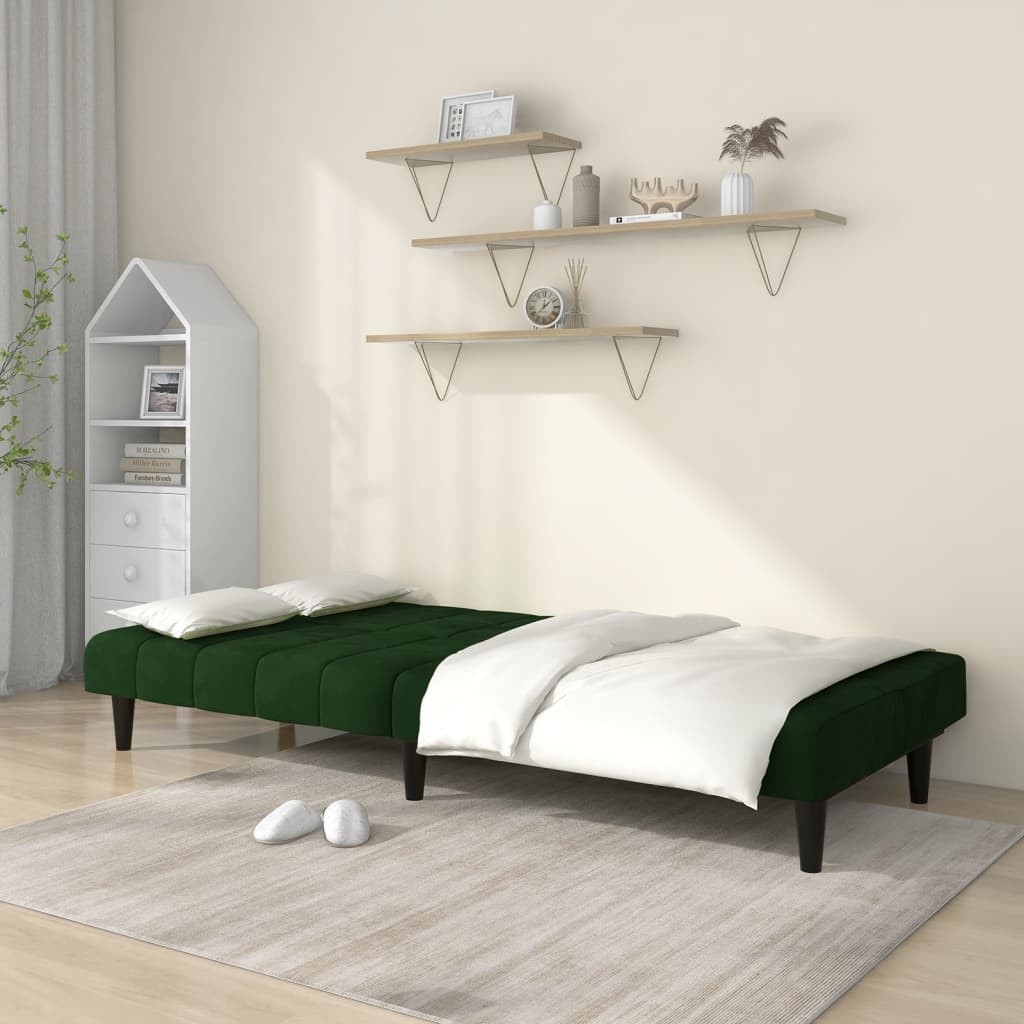 Canapé-lit | Lit simple | Canapé convertible à 2 places vert foncé velours CFW13889 - 3