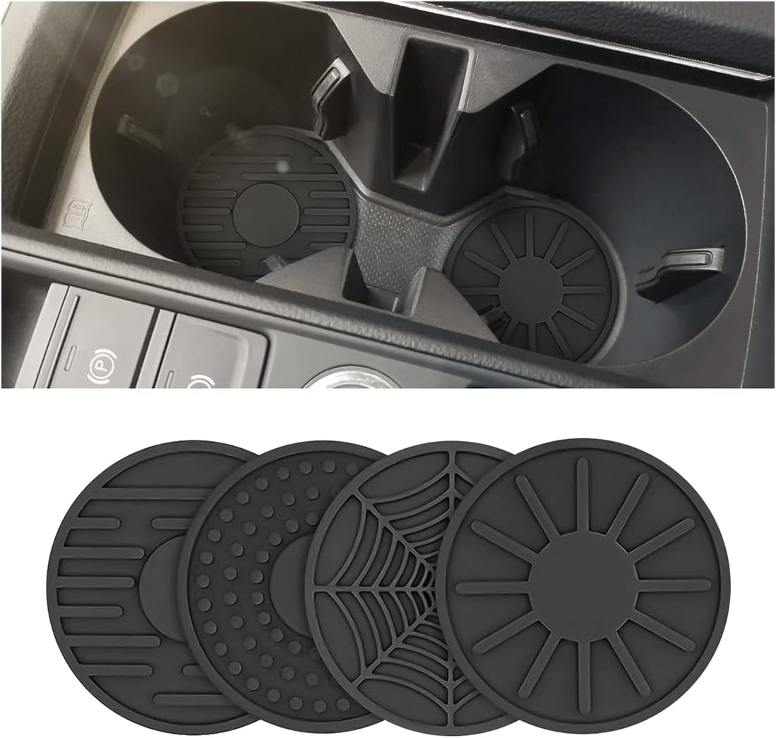 Wisdompro 2 Sottobicchieri Auto Universali In Silicone Con Strass Cristallo - Antiscivolo, Diametro 7 Cm, Decorazione Interni Auto, Viola