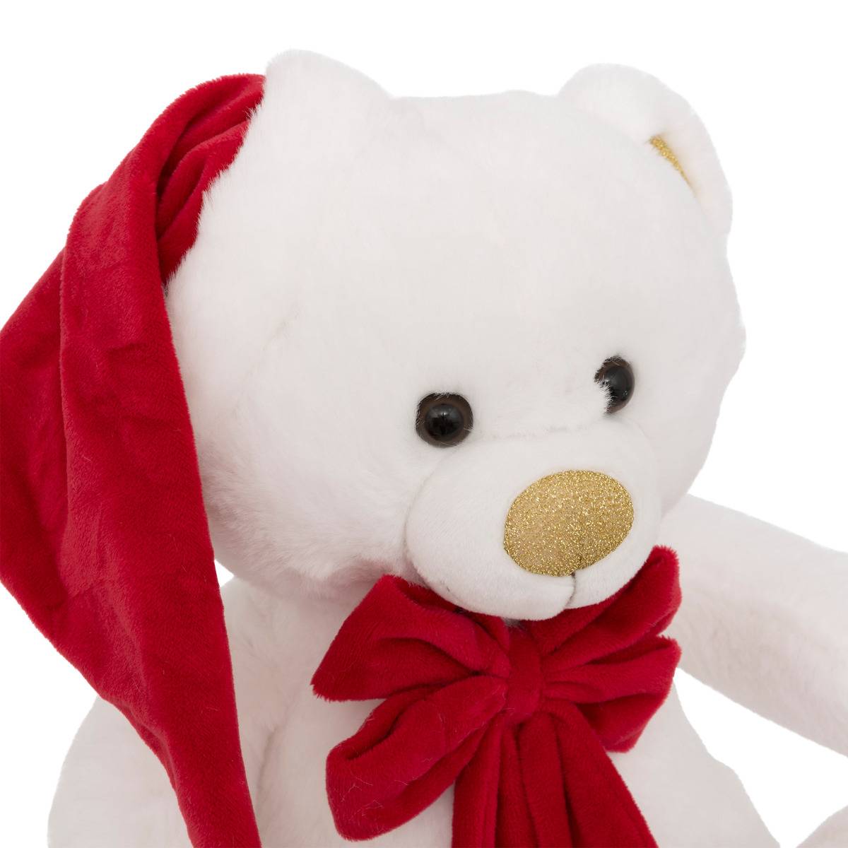 PELUCHE OURS BLANC BONNET 25CM - Feeric lights & christmas - 2