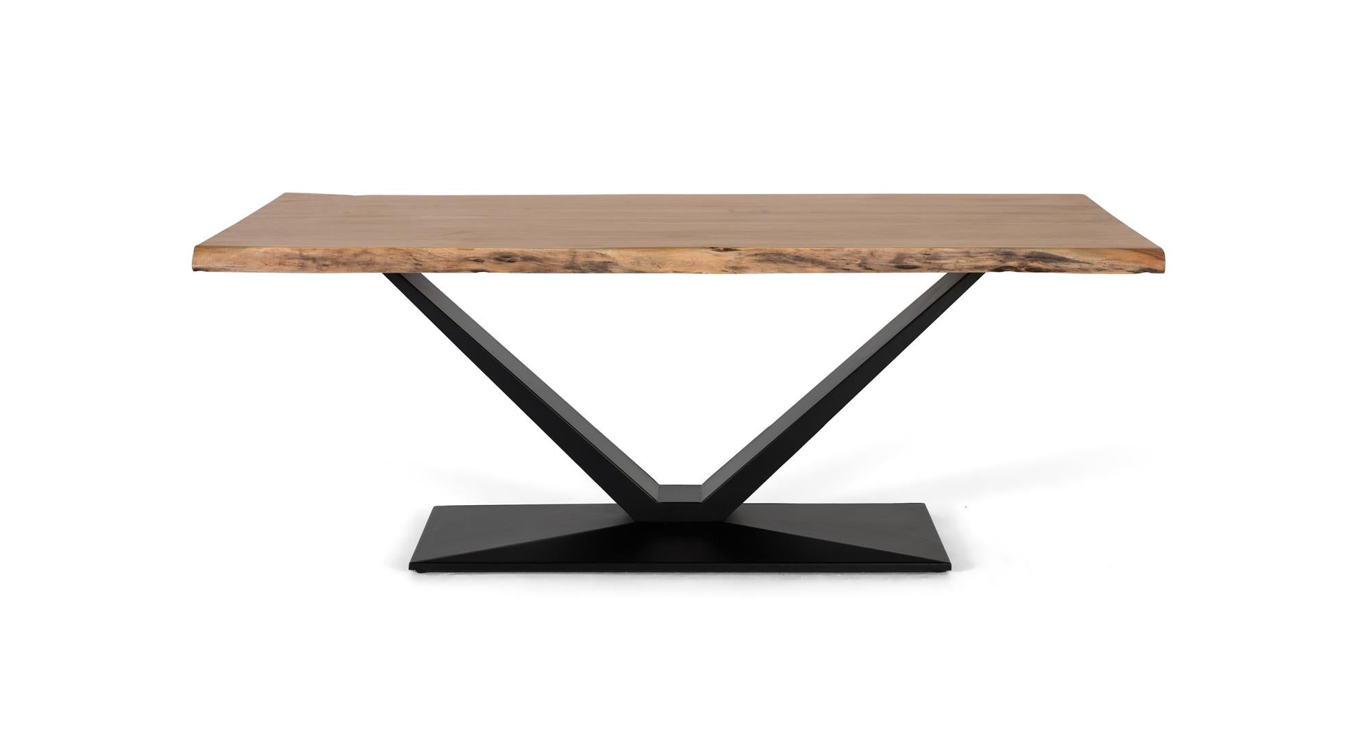 Żłób z drewna akacjowego i metalu