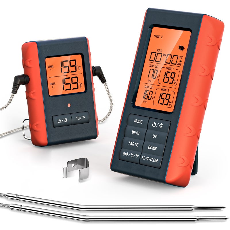 Thermomètre à Viande Sans Fil Bluetooth – 2 Sondes – 328FT – Neuf