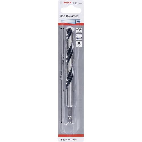 Wiertło HSS Bosch PointTeQ 12 mm 151 mm, samo centrujący ostrze