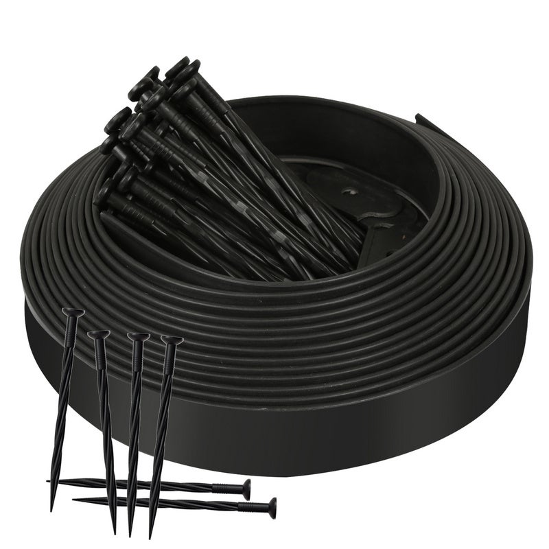 Bordo Per Prato Nero 10m – Bordure Flessibili In PVC Con Picchetti Per Aiuole E Giardino | Facile Da Installare - 3