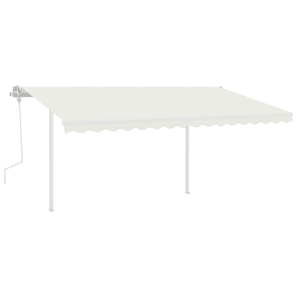 vidaXL Tenda da Sole Retrattile Manuale con Pali 4,5x3 m Crema