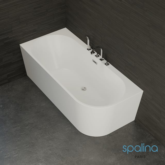 CAPRI GAUCHE, Vasca freestanding a parete Destra+Rubinetteria Cromato L 170 x l 76 cm