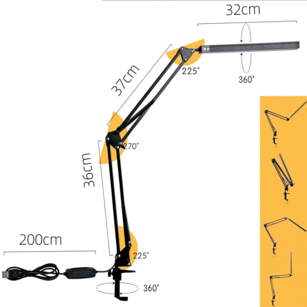 BEIGAON Lampe de Bureau LED, 10W Lampe de Bureau LED Puissante avec Pince, 3 Modes d'éclairage