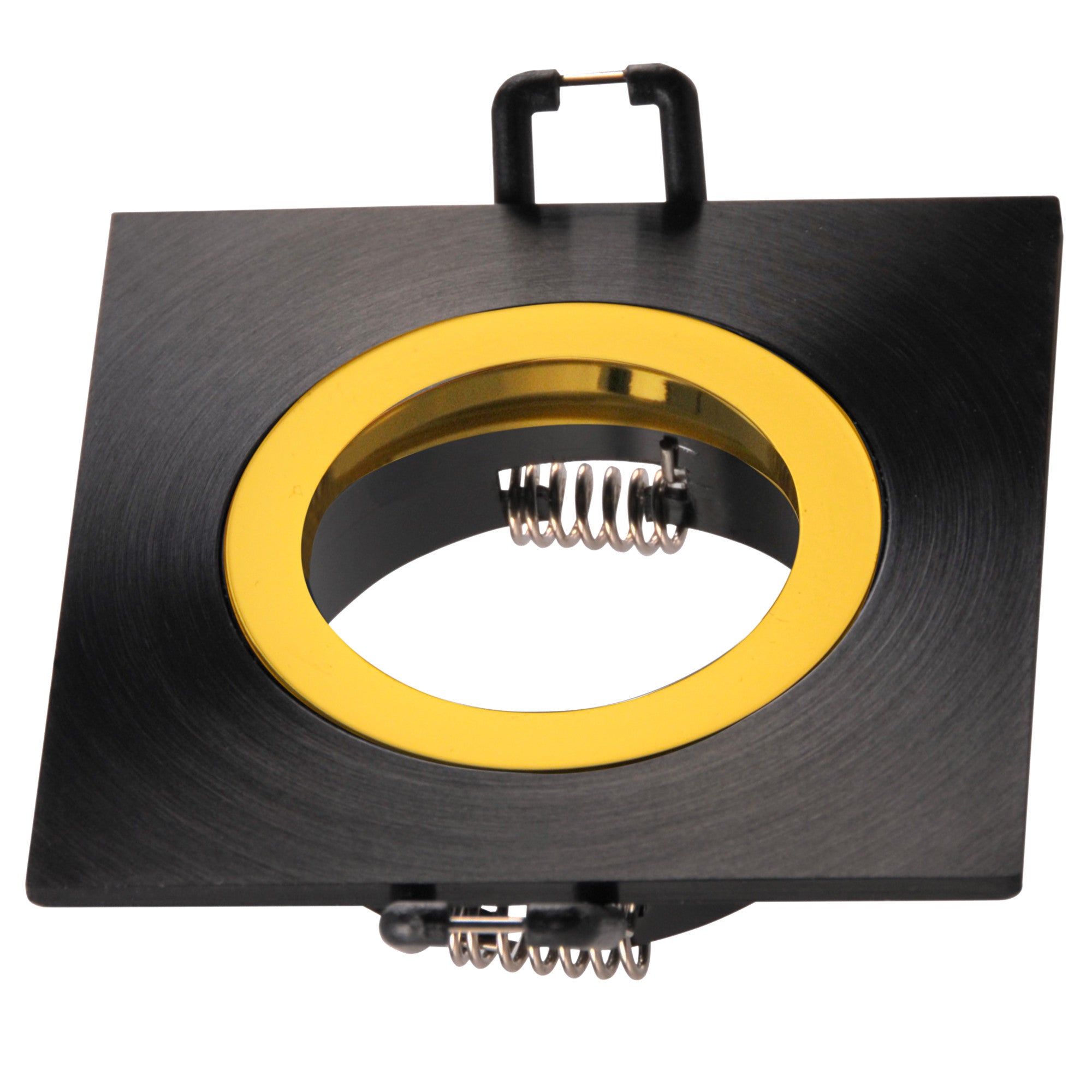 Oprawa sufitowa wpuszczana podtynkowa Febe czarna satyna i złoty połysk 1xGU10x8W kwadratowa IP20 wym: 2,5 x 8 x 8 cm aluminium Polux - 3