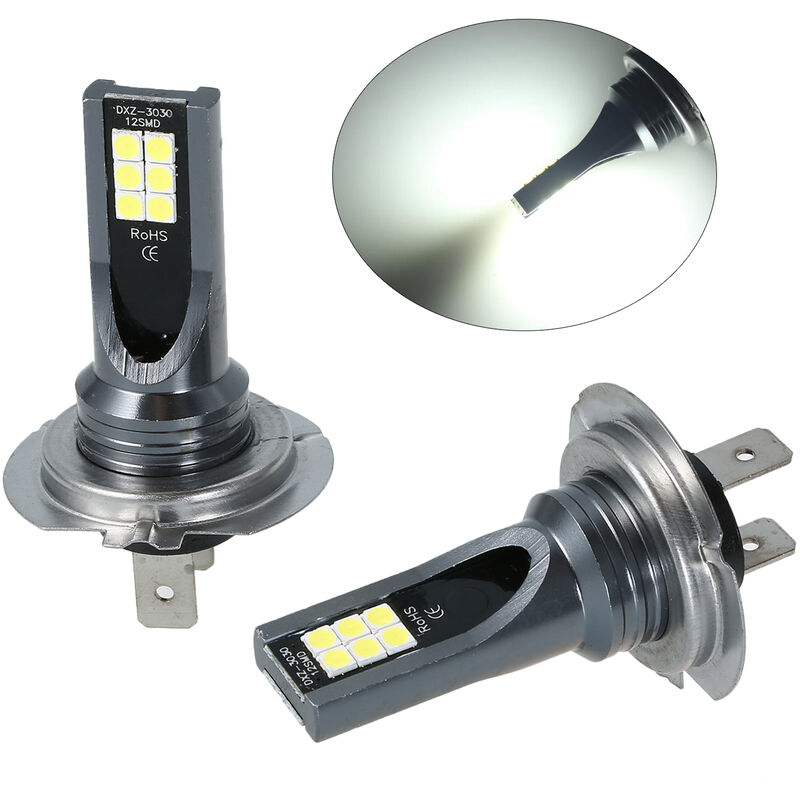 Kit lampadine per fari fendinebbia a LED H7 per auto da 110 W, luce di marcia bianca 6000 K, decoder per fendinebbia HID, nero - 4