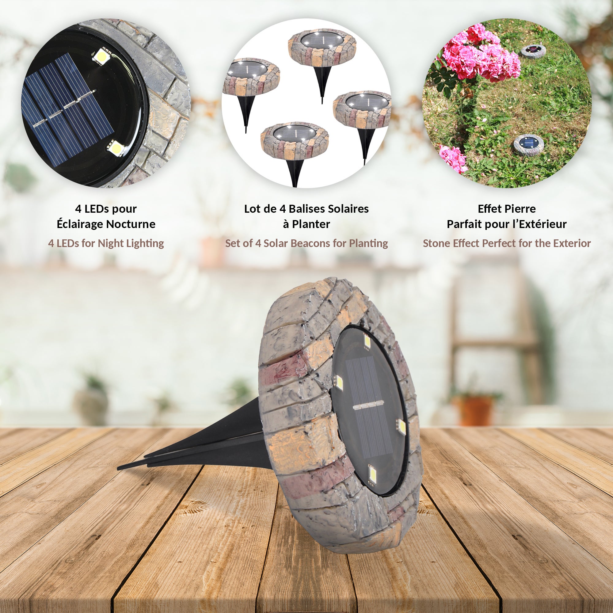 Lampeggianti solari ultrapiatti, set di 4 - 5
