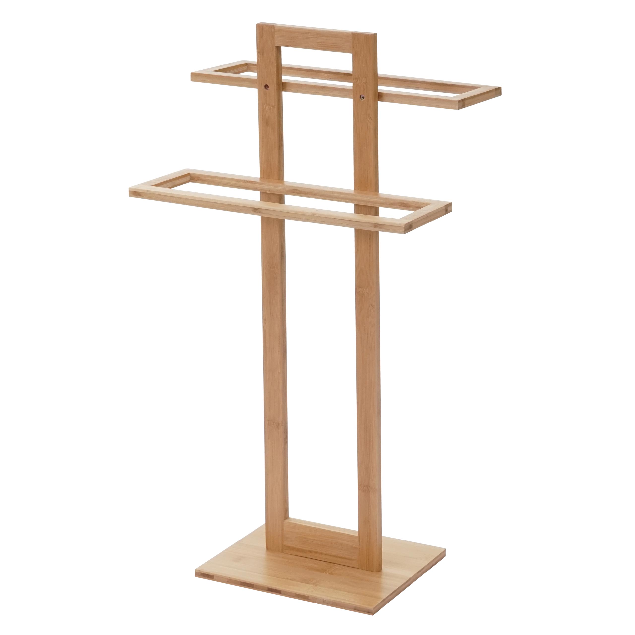 Porte-serviettes Bambou En.casa - 85x34x20cm - 2 Niveaux - Design Naturel