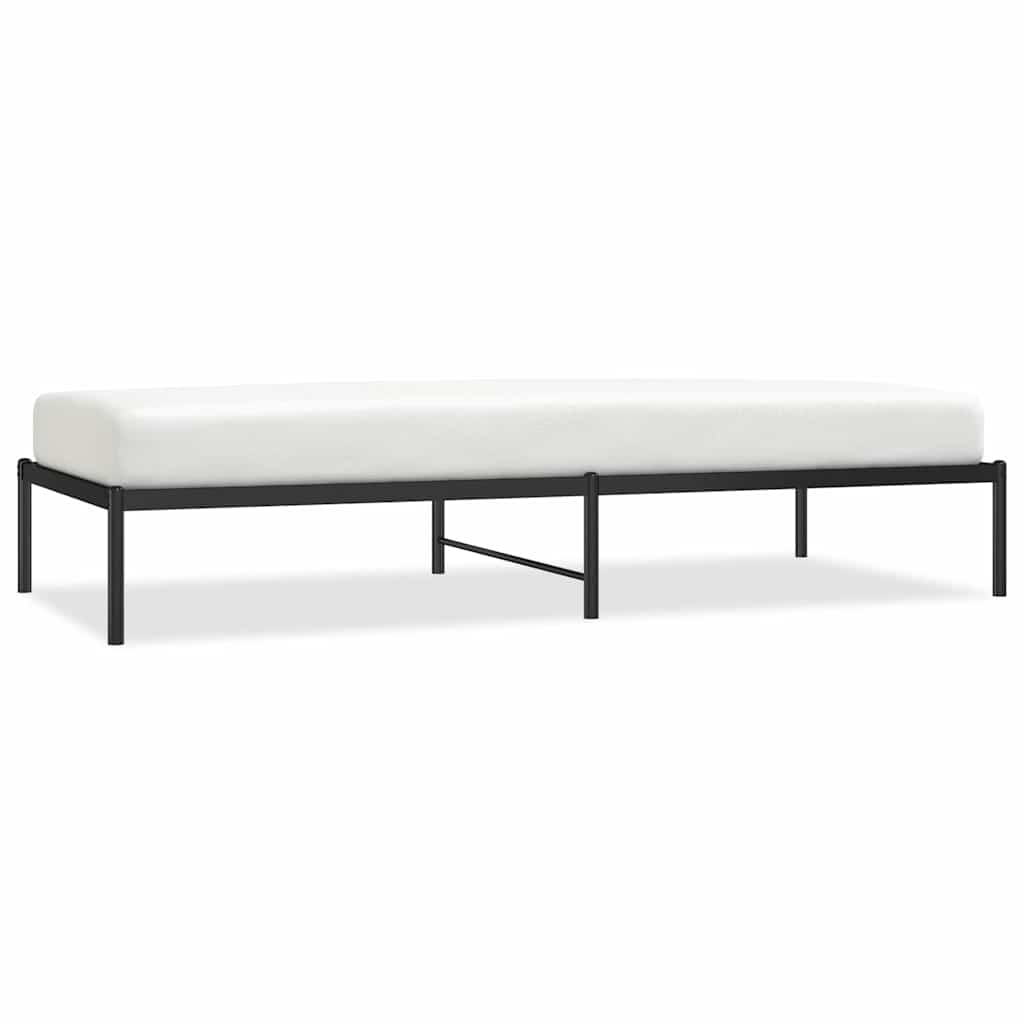 Łóżko Metalowe Czarne Rama Łóżka Ze Stelażem Do Pokoju Sypialni 90x200 cm