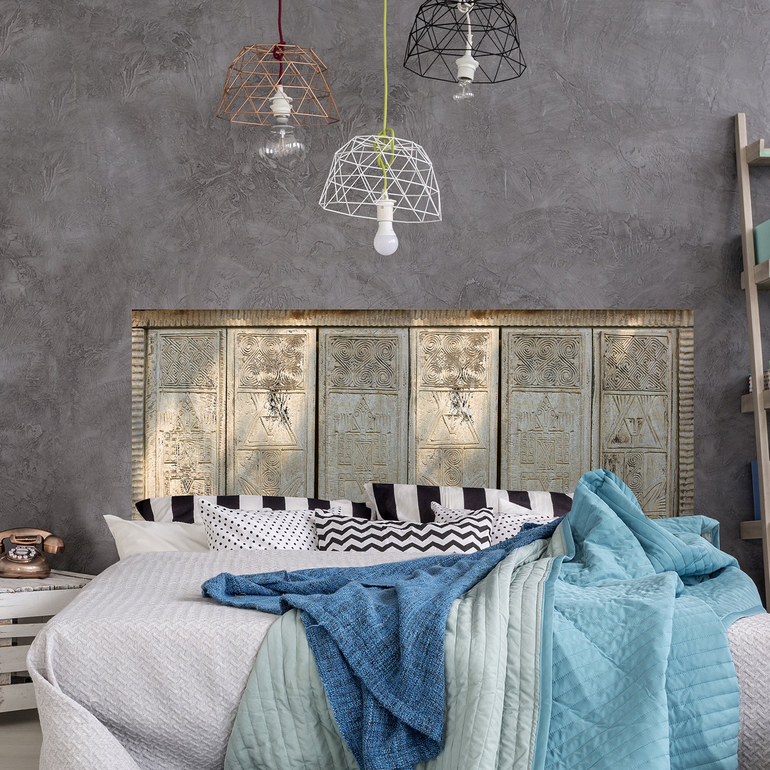 Pegatina decorativa de cabecera, foto de los grabados de papua típica y antigua decoración, 83 cm x 160 cm