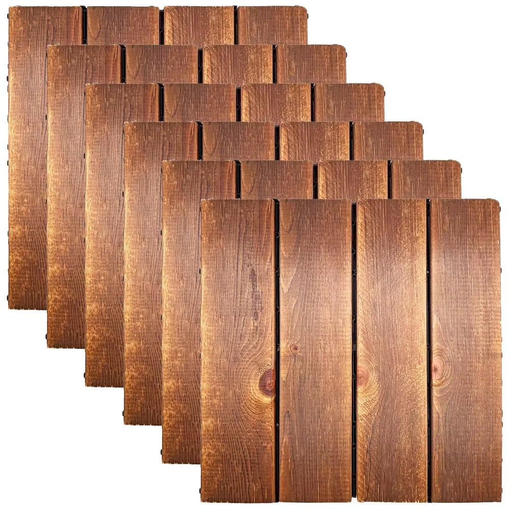 NICOLA Lot de 30 dalles de terrasse en bois massif clipsables — free download