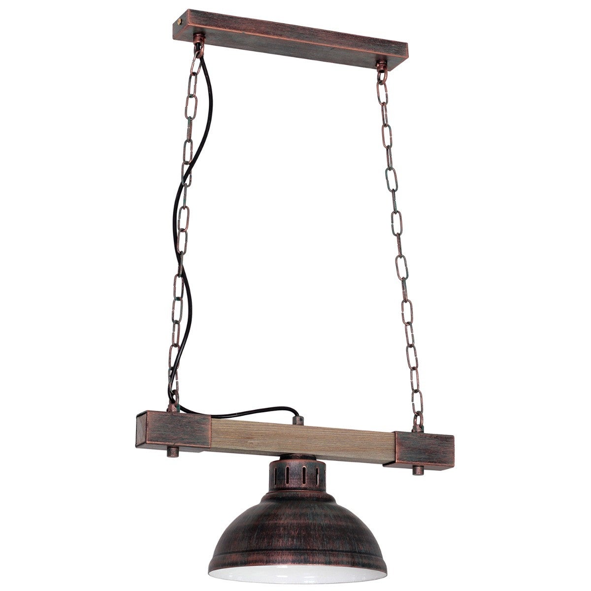 Lampa wisząca Hakon brązowo-jasne drewno 1xE27x15W wym: 66 x 40 x 21 cm metal Luminex