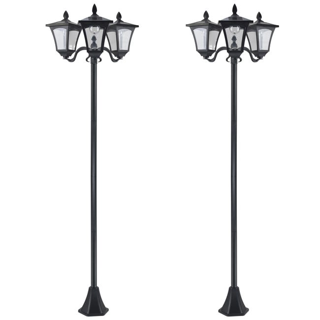 Lanterne Solari Da Esterno: Set Da 2 In Metallo Nero, Design Trapezio, Perfette Per Giardino E Terrazzo