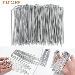 50 Pezzi Di Graffette Circolari Superiori Per Paesaggi, Pali Da Giardino Da 6 Pollici Pali Nel Tessuto Zincato Per Paesaggi Perni Da Terra Per~p223342187