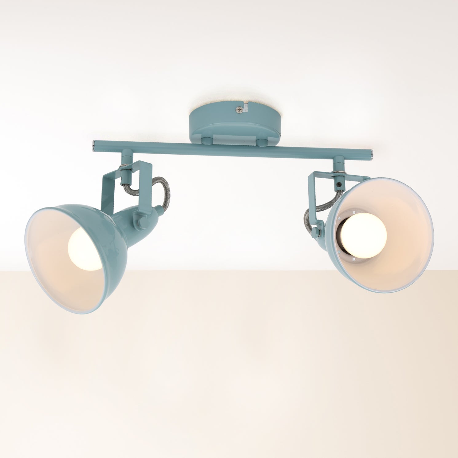 Plafonnier spot BRILONER LEUCHTEN SOFT, 40 W, IP20, blanc-menthe, métal, excl. 2x E14, 30,4 x 18,1 x 10 cm - 7