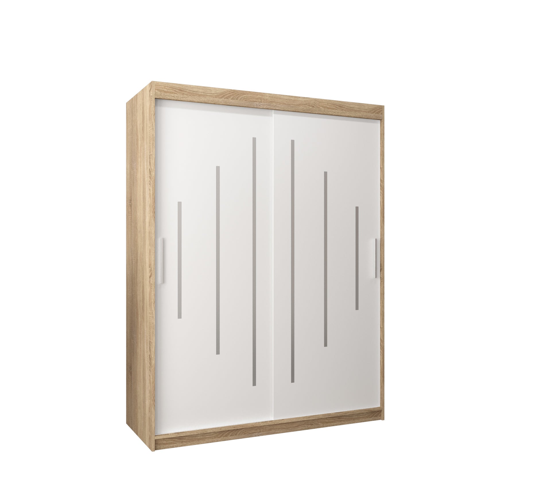Szafa przesuwna garderoba York 150 x 62 x 200 cm Sonoma + Biały - Abiks Meble