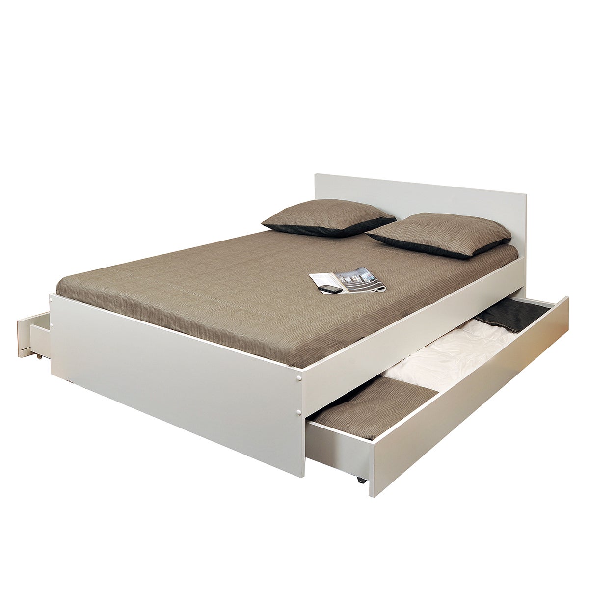Lit 140x200 inclus 2 tiroirs Oslo Blanc - 2