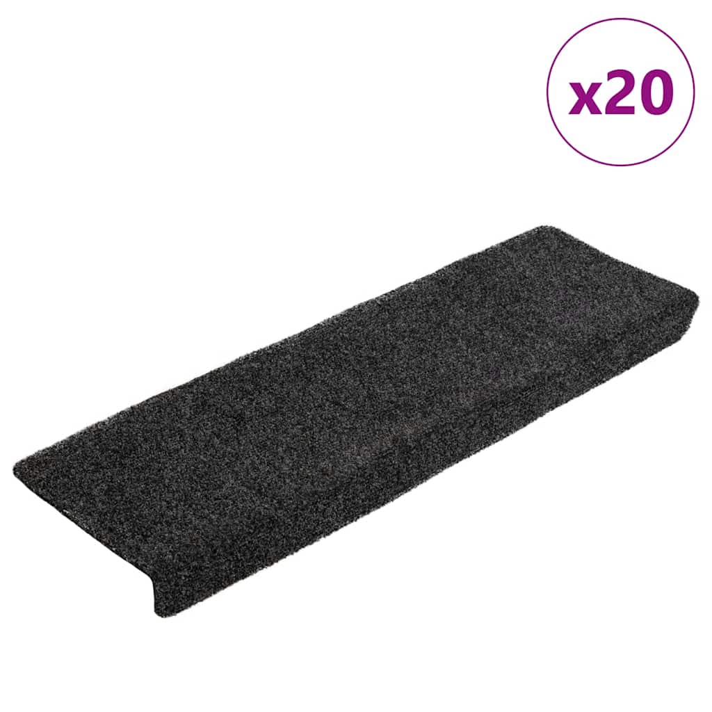 Tapis d'escalier autocollant 20 pcs | Paillasson d'escalier | Tapis de marche noir 65x21x4 cm CFW773431 - 2