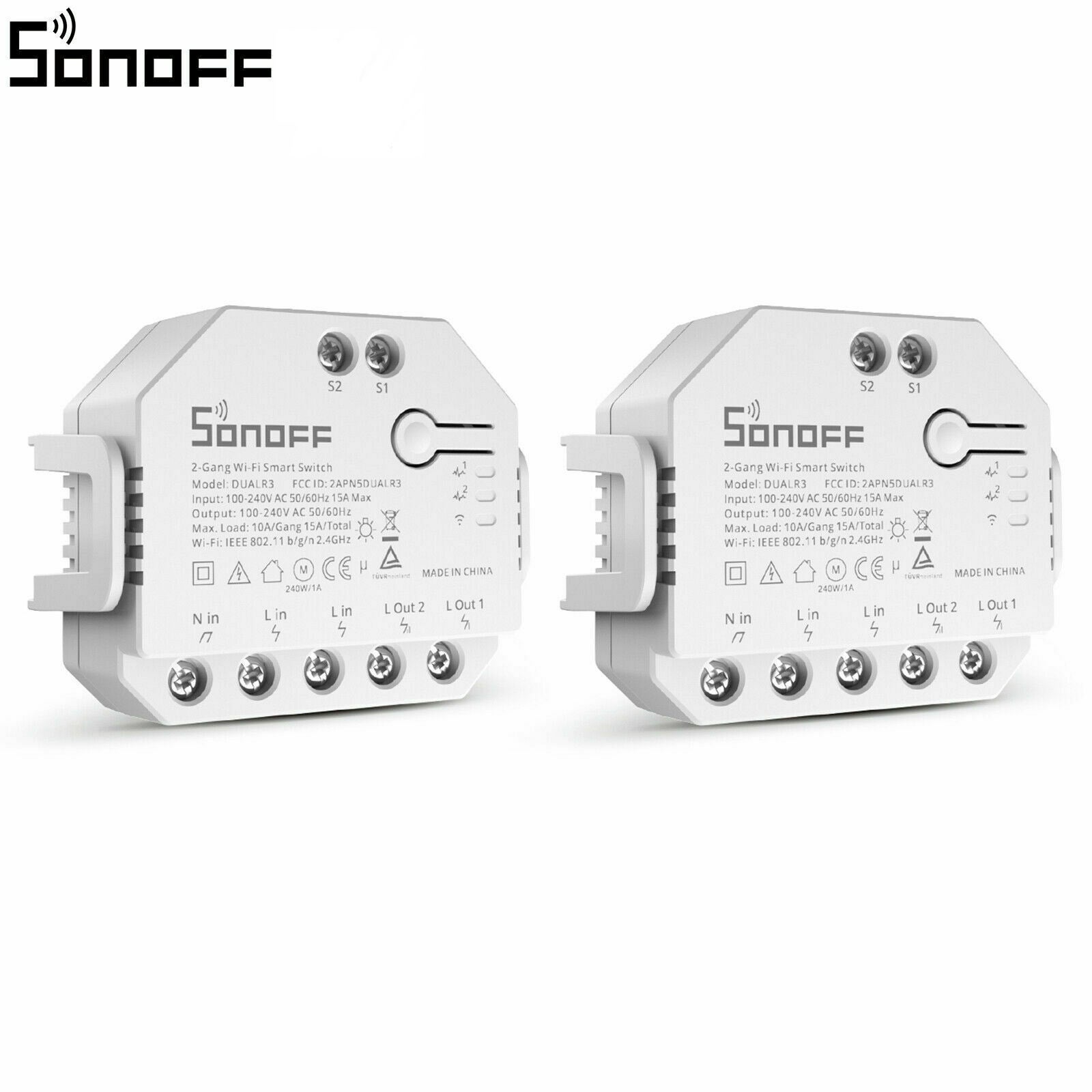 SONOFF DUALR3 - Interruttore Smart Wi-Fi 2-Gang Con Misura Consumi, Compatibile Alexa E Siri Per Luci E Tapparelle - Foto 2