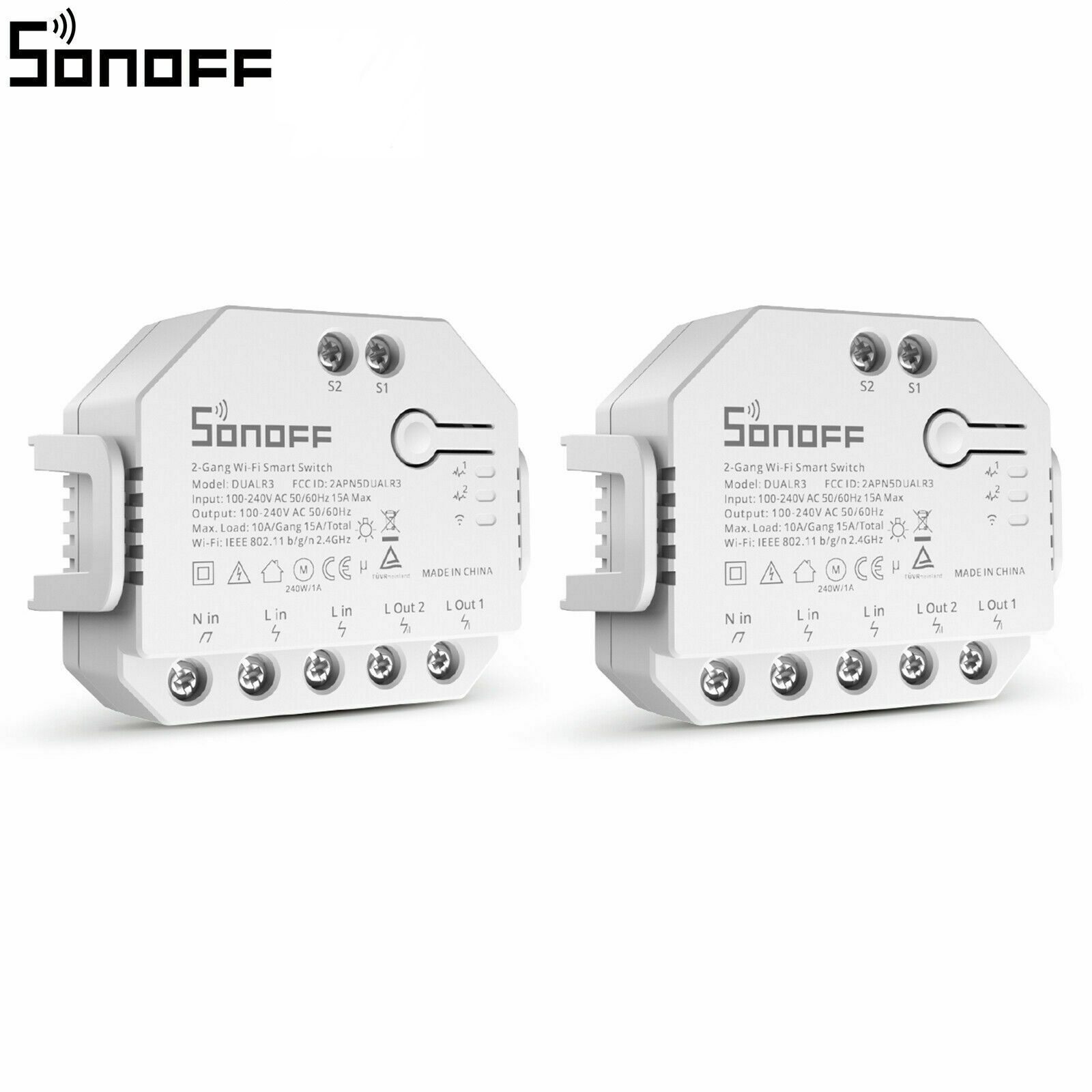 SONOFF DUALR3 - Interruttore Smart Wi-Fi 2-Gang Con Misura Consumi, Compatibile Alexa E Siri Per Luci E Tapparelle - Foto 2