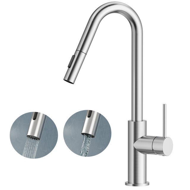 Cecipa max Robinet Douchette Brossé Mitigeur de Cuisine avec Douchette Extractible Mitigeur Évier avec 2 Modes de Sortie D'eau,EU Modèle
