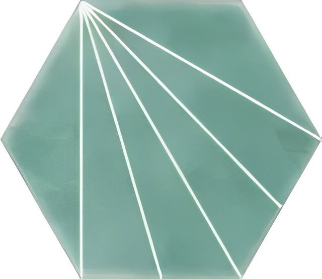 Carrelage hexagonal Nordic vert motif 15x17 cm