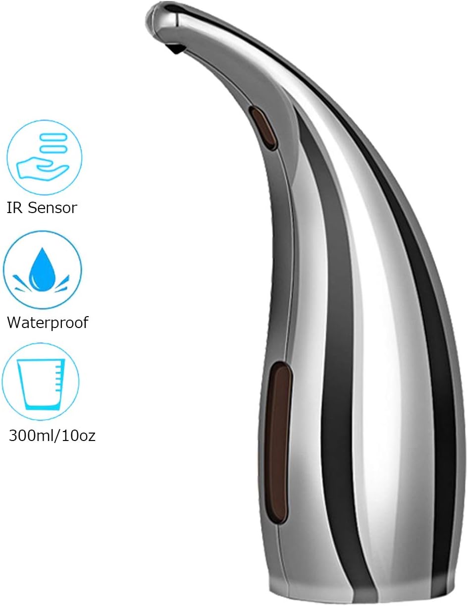 Distributore automatico di sapone, impermeabile, bianco porcellana, 300 ml/11 oz, adatto a lavelli da cucina e bagni, distributore di sapone liquido - 3