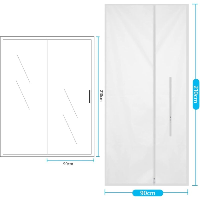 Joint de Porte pour Climatiseurs Mobiles, 90 210 cm Kit Calfeutrage Climatiseur Porte Fenetre, Facile à Installer Ne Nécessite Aucun Perçage - 3