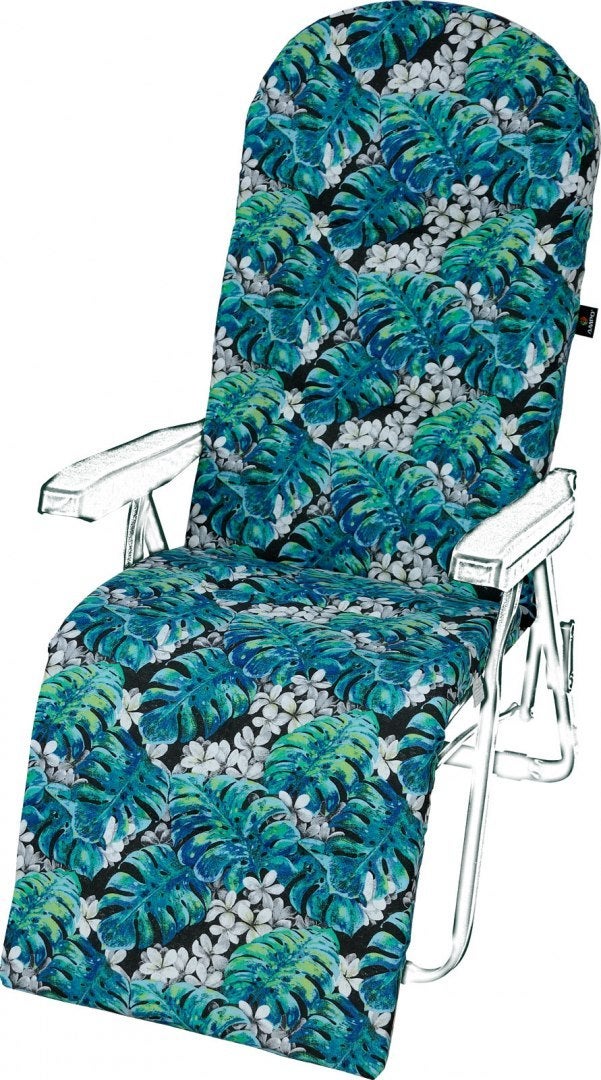 Poduszka na leżak ogrodowy z podnóżkiem AMPO niebieski czarny 1 szt.