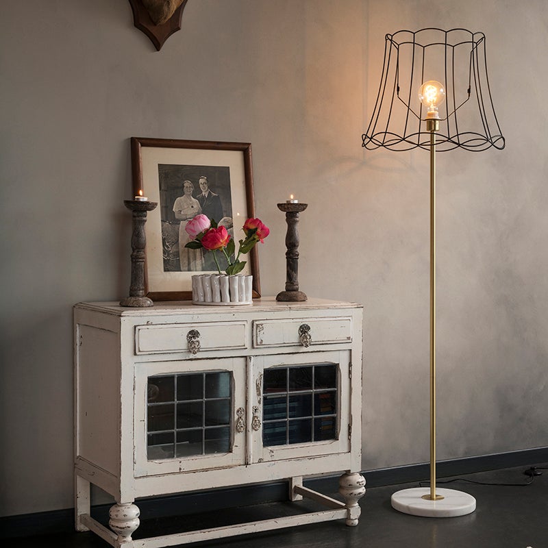 Qazqa rétro lampe de sol - Kaso - noir, rond, max. 60w, e27, 175cm, idéal pour la salle à manger, la cuisine, la chambre et le - 2