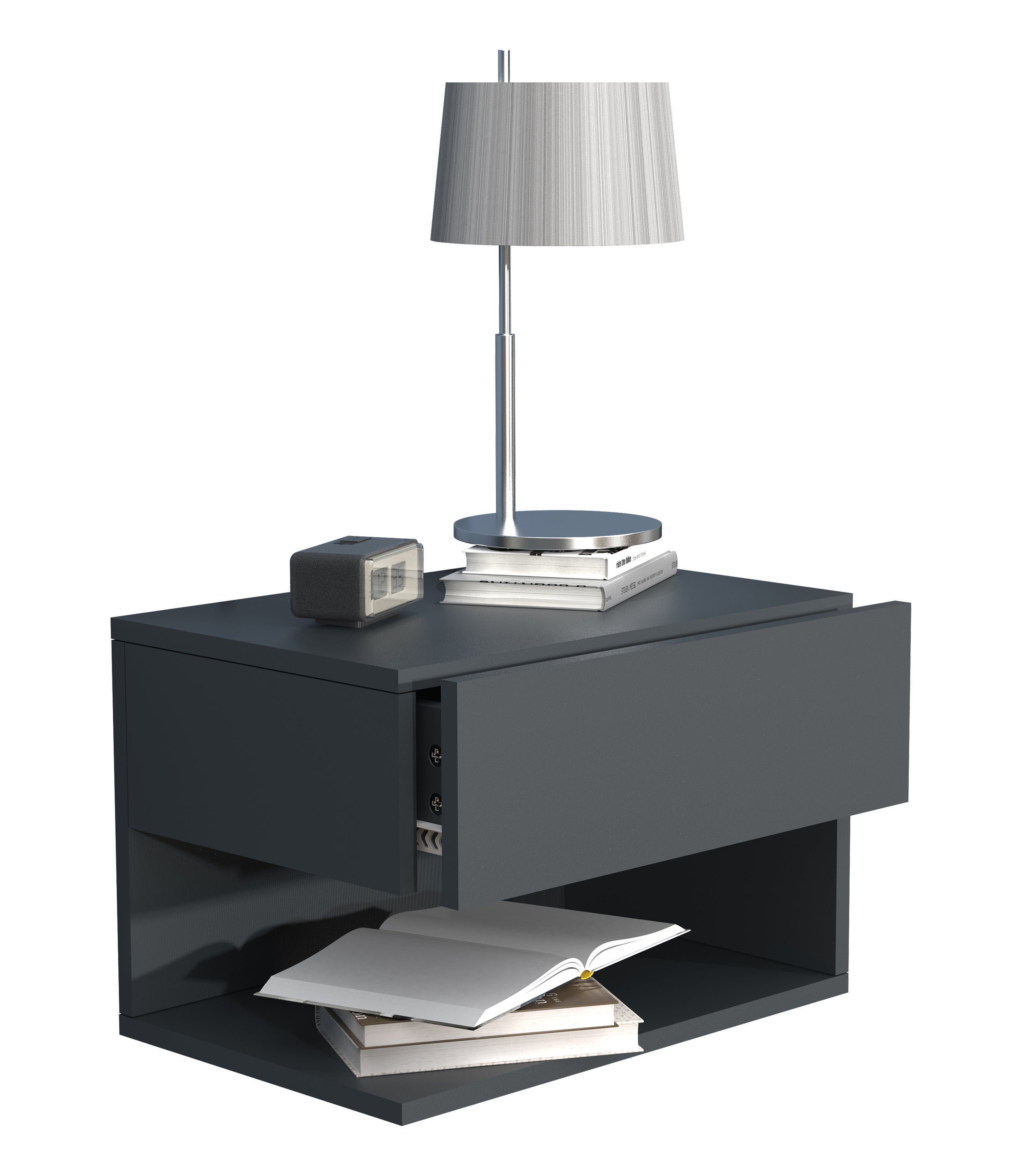 VCM Stół nocny Usal Antracyt H. 30 x B. 45 x T. 32 cm