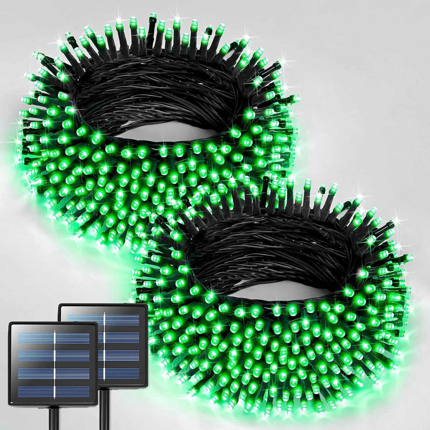 Lampes Solaires Extérieures Noël - 8 LEDs Verre Craquelé, IP44 - Pour Jardin, Allée, Décoration Festive - 8