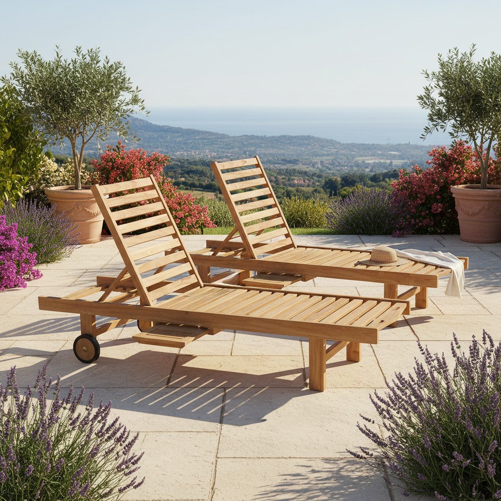 Bain de Soleil en teck massif Palawan - 4