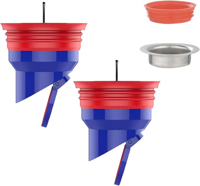 Caniveau de douche anti-odeurs 2 pièces - Siphon de sol en silicone, anti-refoulement - Noyau universel anti-odeurs 50 tubes 40 tubes