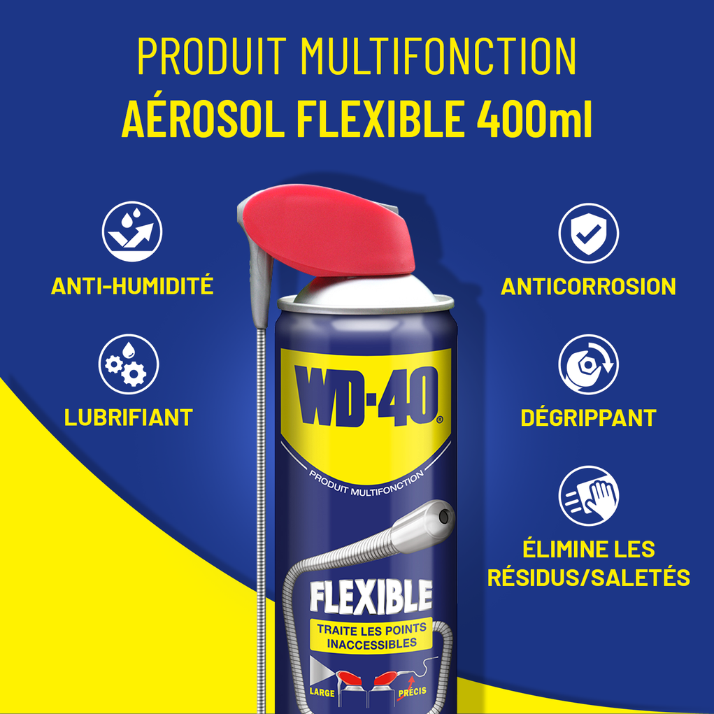 WD40 - Dégrippant flexible - aérosol de 600ml - 33450 - 3