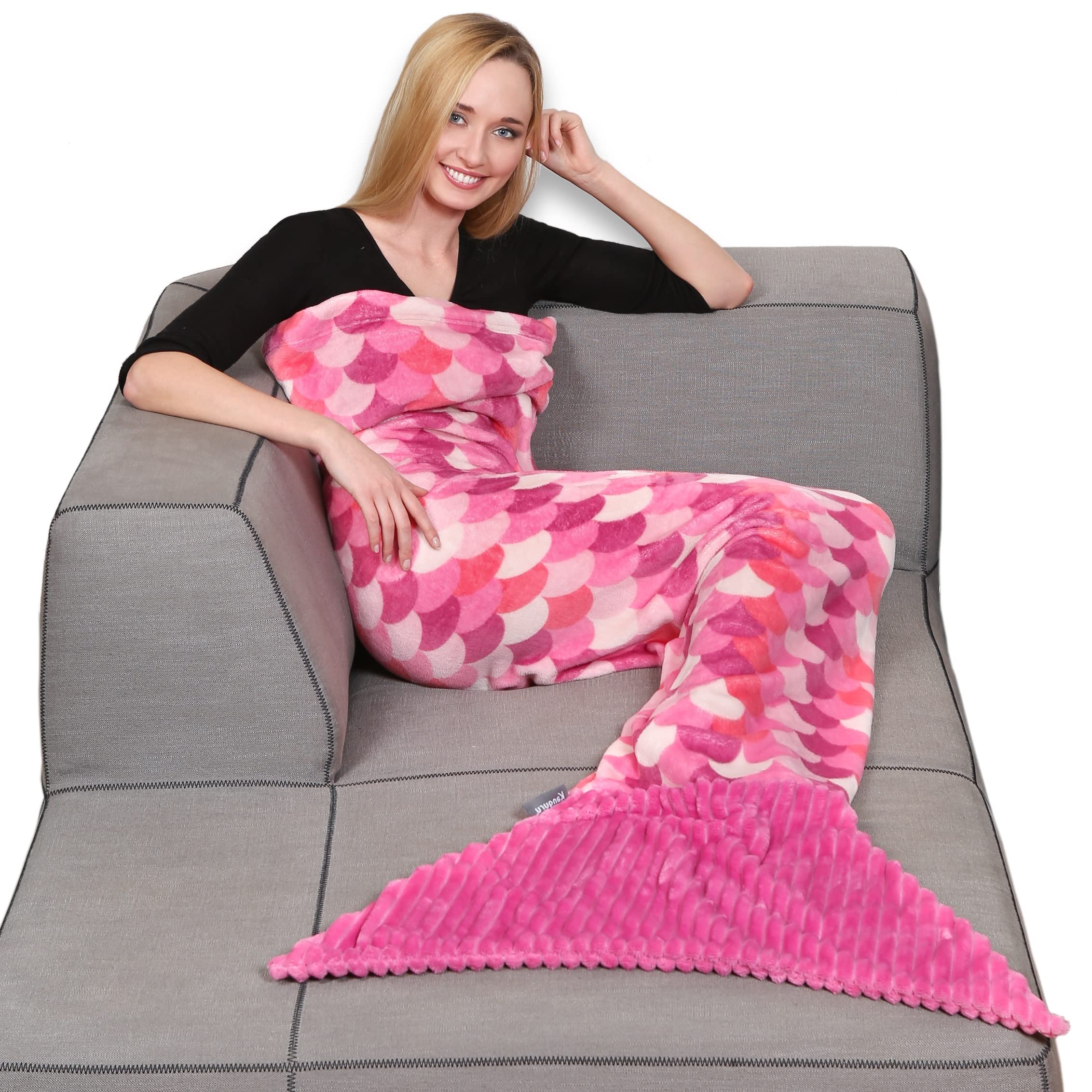 Coperta Sirena Morbida In Pile 200cm - Plaid Divano Con Coda, Ideale Regalo Donna Per Natale O Compleanno, Rosa - Foto 13