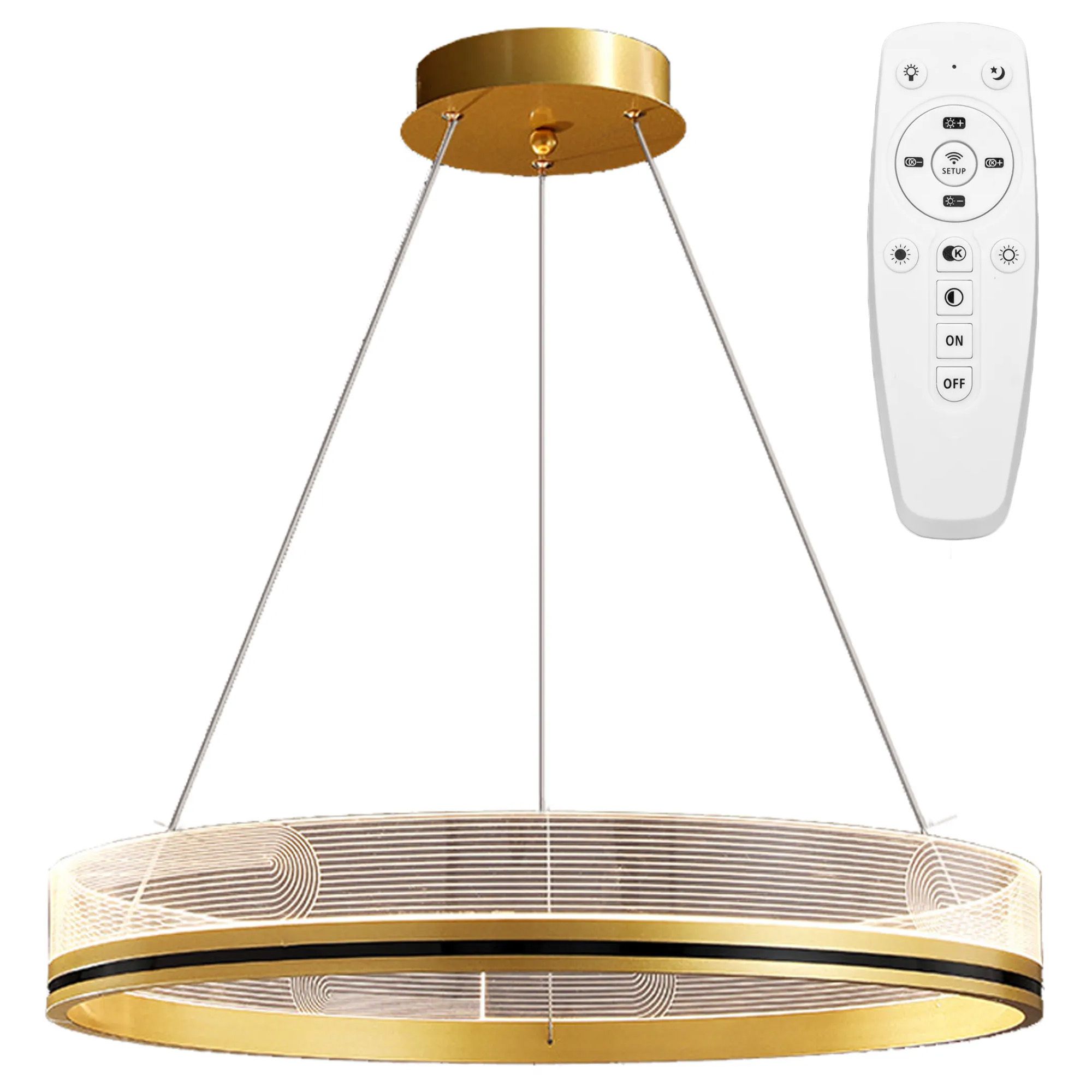 Lampa Sufitowa Wisząca Led Toolight App1190-Cp Złoty 60Cm