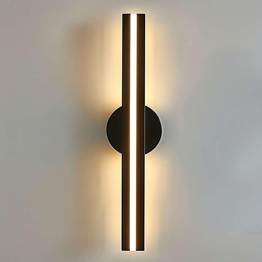 GLAMARIS 18W Nowoczesny Kinkiet, 3000K/4500/6500K Lampa Ścienna, Kinkiet Wewnętrzny do Salonu, Sypialni, Schodów i Korytarza, Czarny 58cm