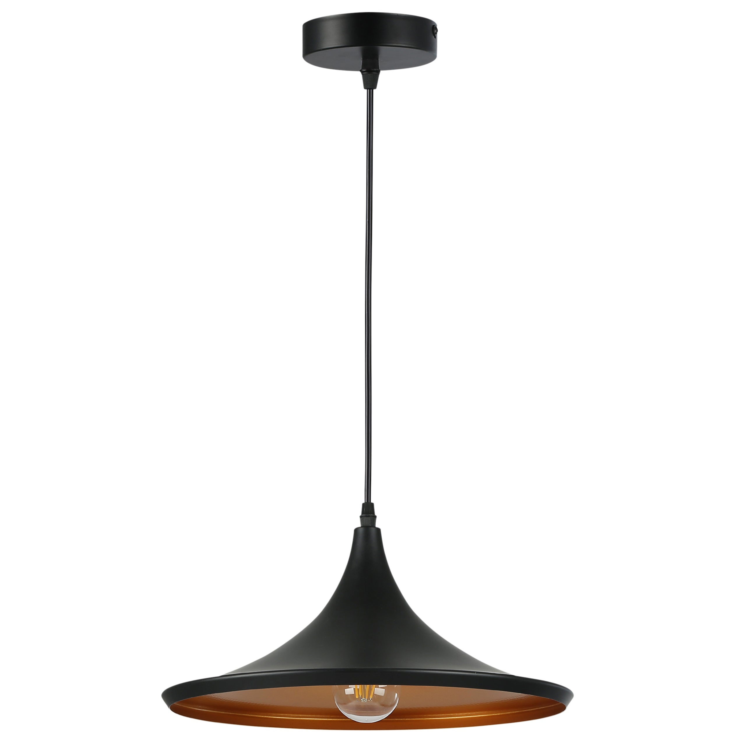 Lampa wisząca sufitowa Mezo E27 100 cm IP20 loft czarna złota MasterLED