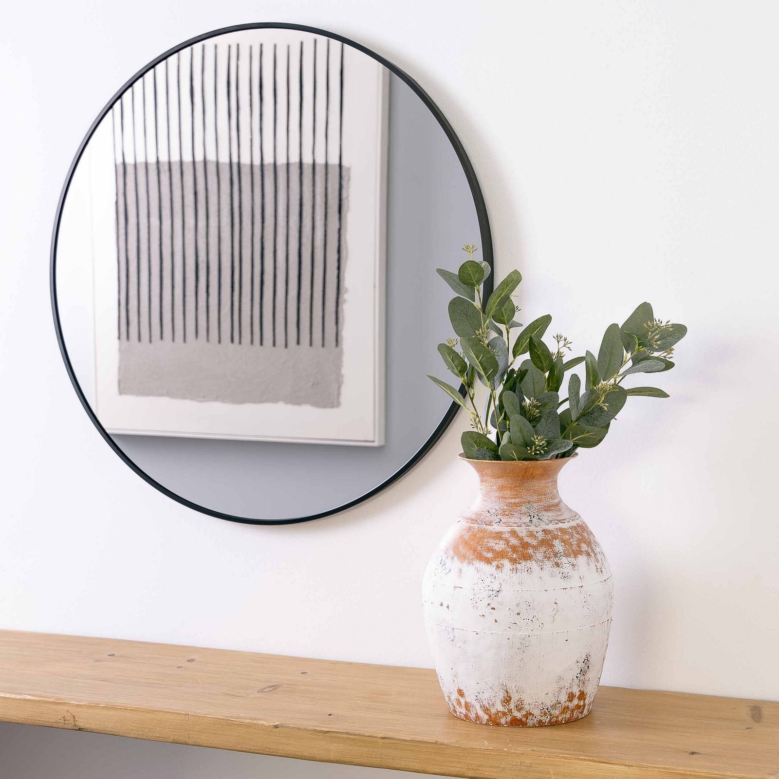 Espejo de pared redondo negro de aluminio de ø 80 cm - 2