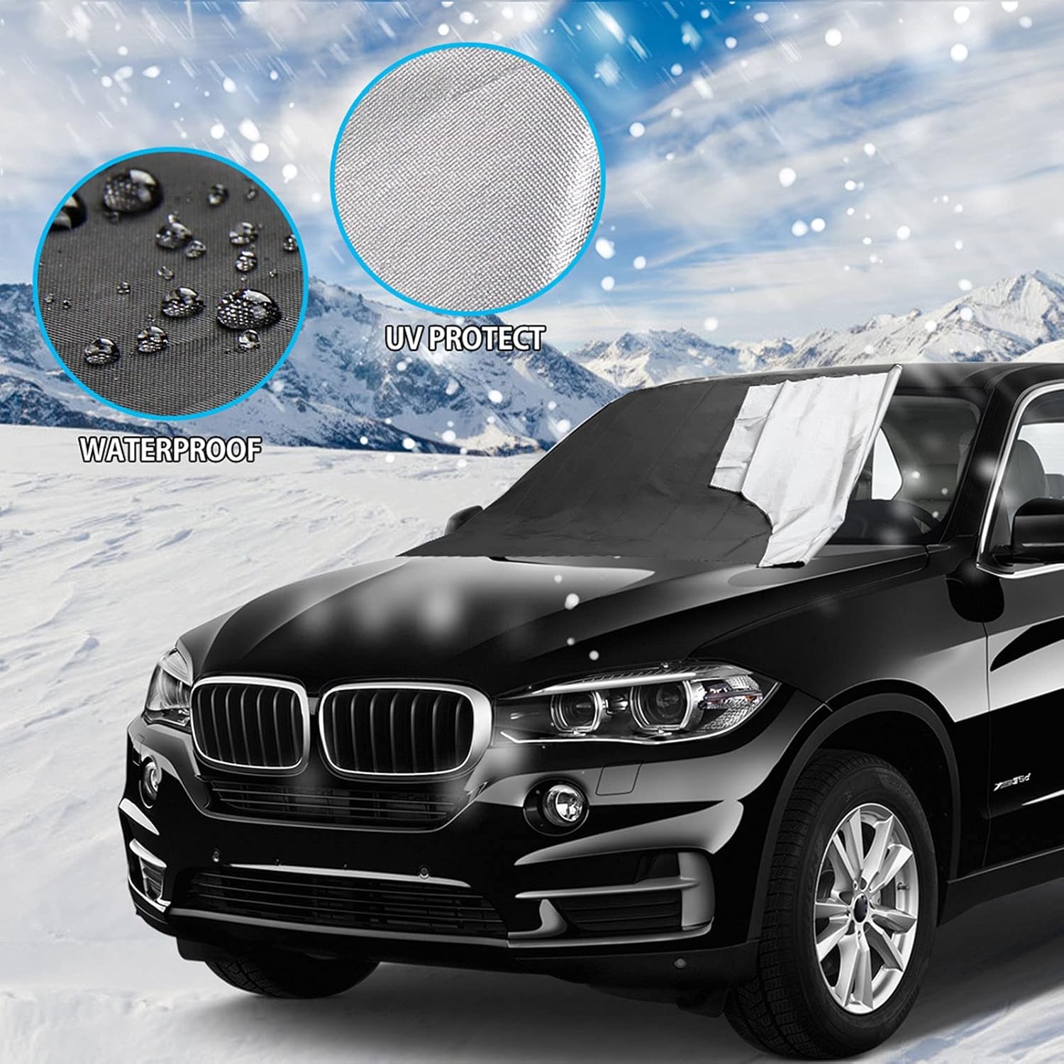 Lot De 2 Couvertures Pare-brise Voiture 130x60cm - Protection Contre La Chaleur, Le Soleil Et 97% Des UV, Léger Et Pliable