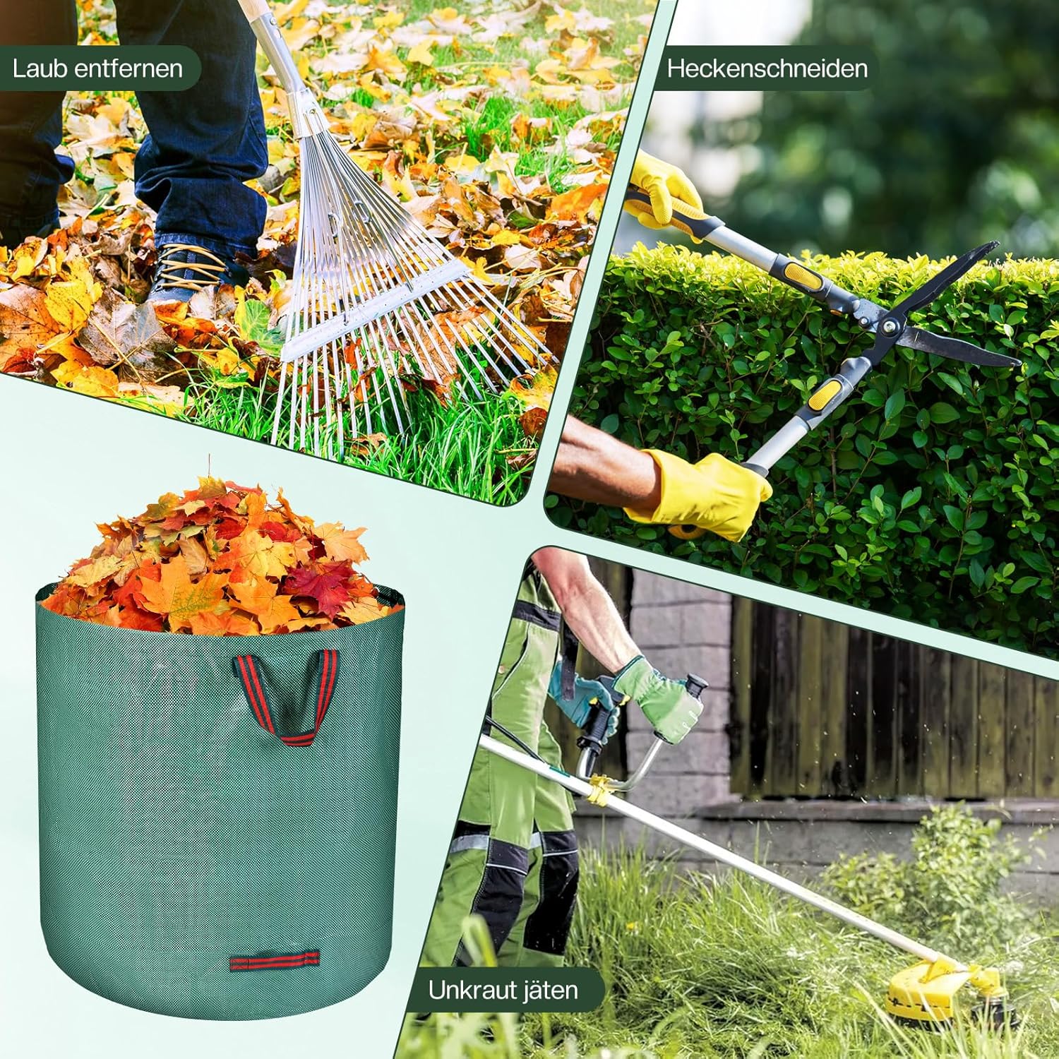 Sac Jardin Déchets Verts Résistant, 2 x 500 l, Pliables et Réutilisables, en Polypropylène Robuste (PP) - 7